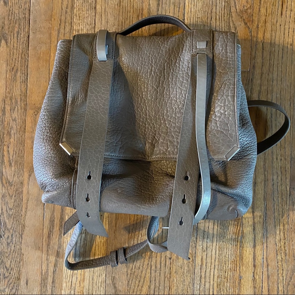 All Saints Vincent Leather Back Pack Grey